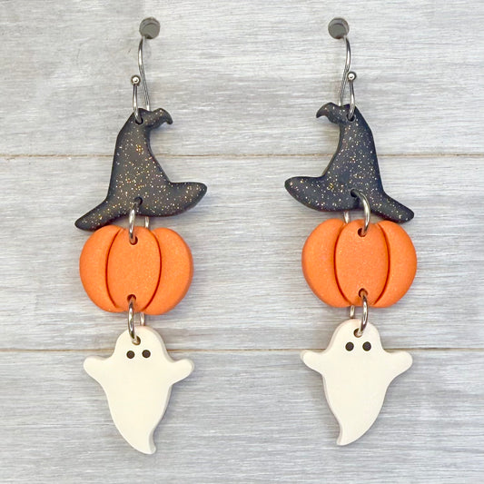 Classic Halloween Trio Polymer Clay Dangles