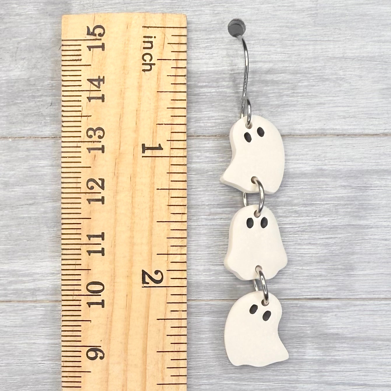 Ghost Trio Clay Dangles