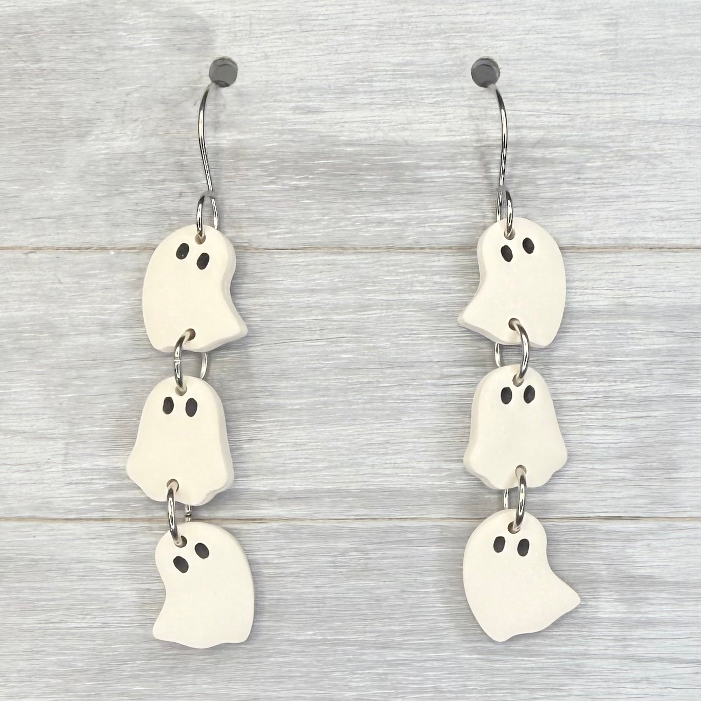 Ghost Trio Clay Dangles