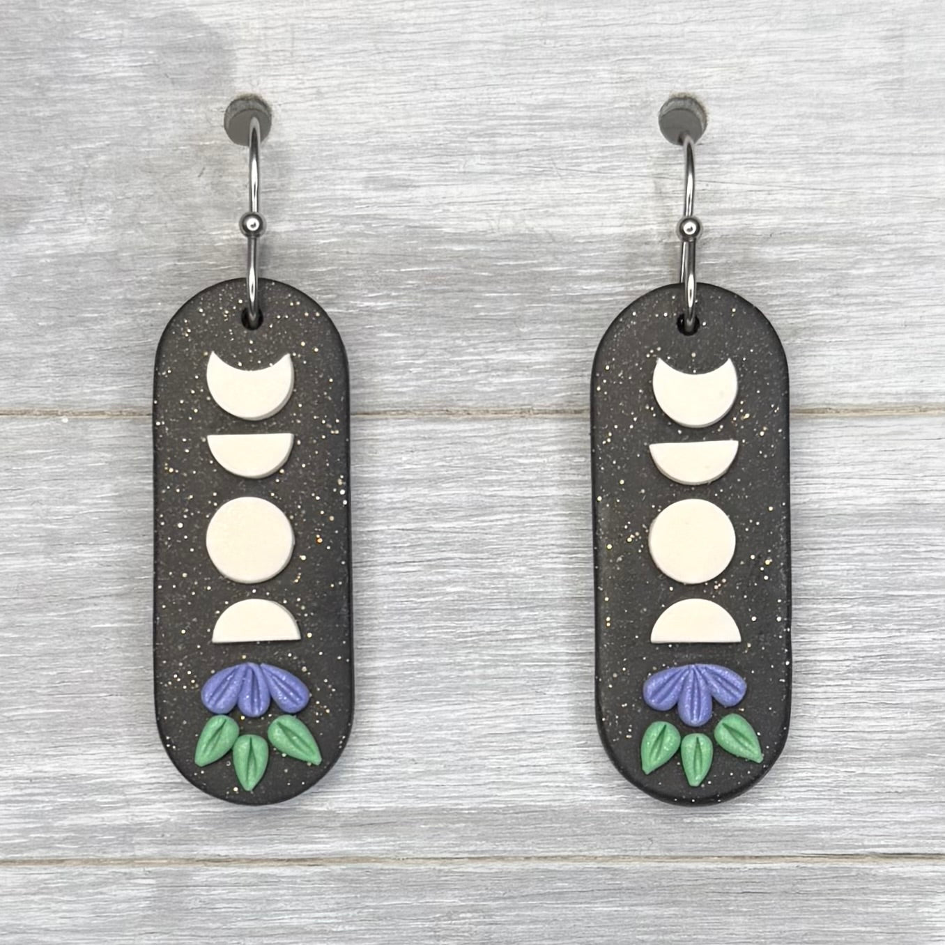 Moon Phase Flower Dangle