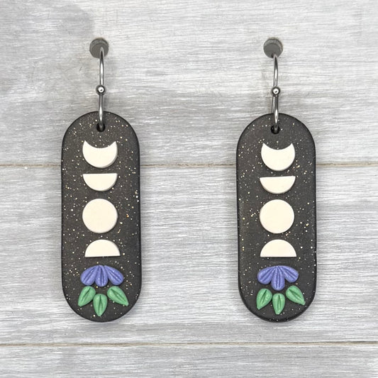Moon Phase Flower Dangle