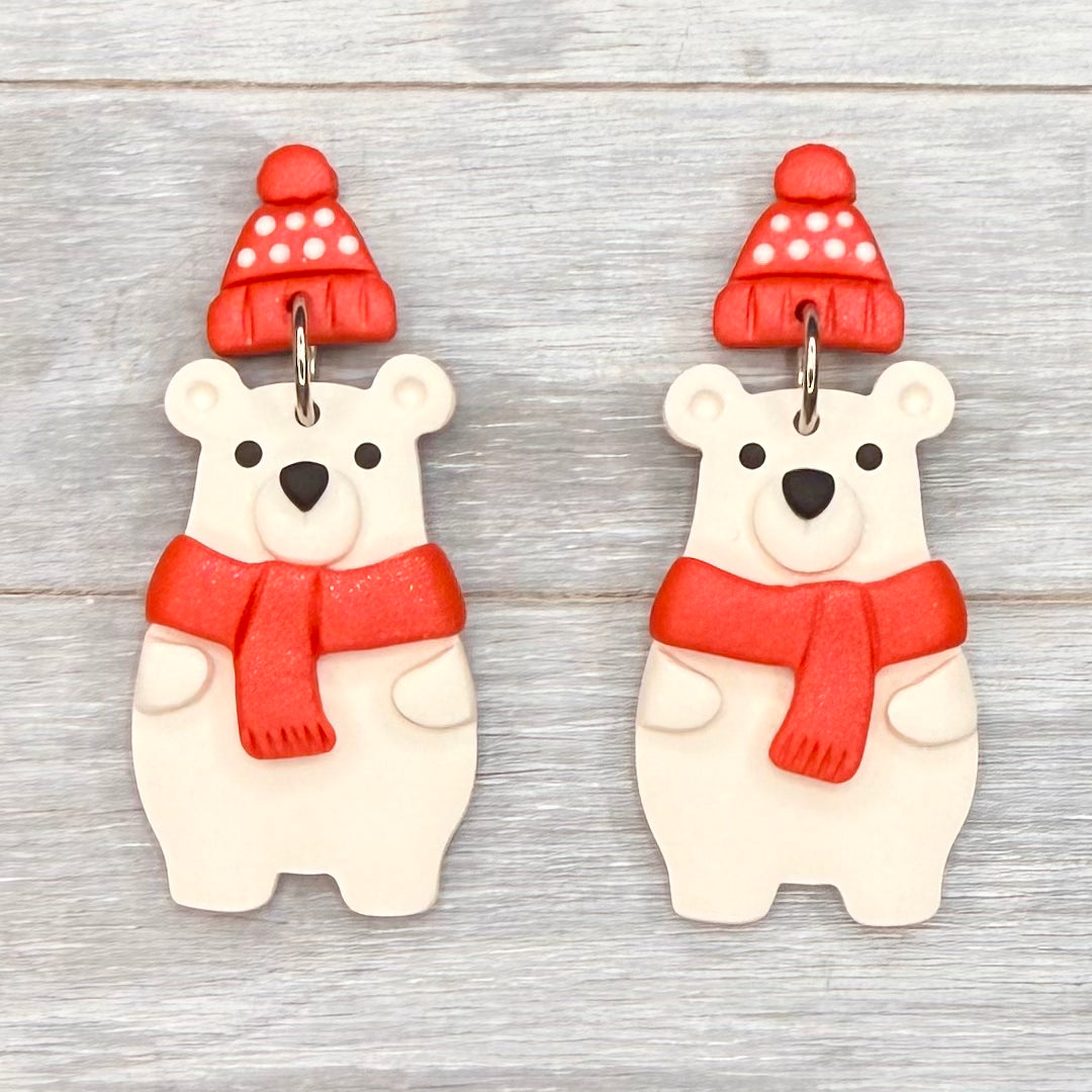 Polar Bear Stud Dangles