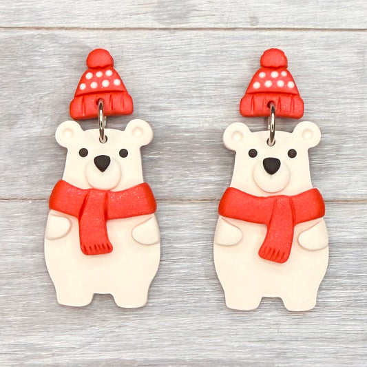 Polar Bear Stud Dangles