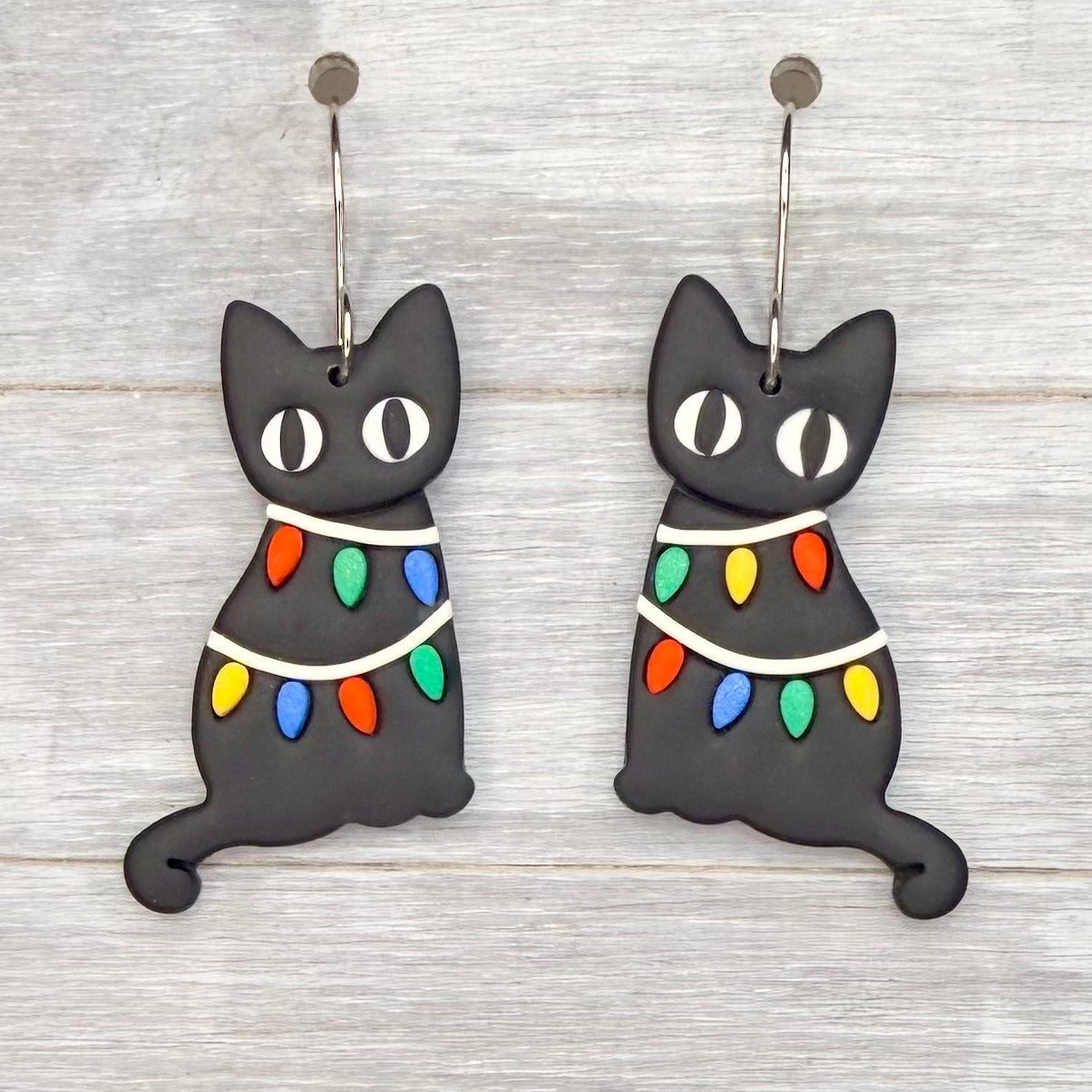 Christmas Light Cat Dangles
