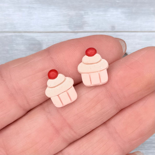 Pink Cupcake Studs