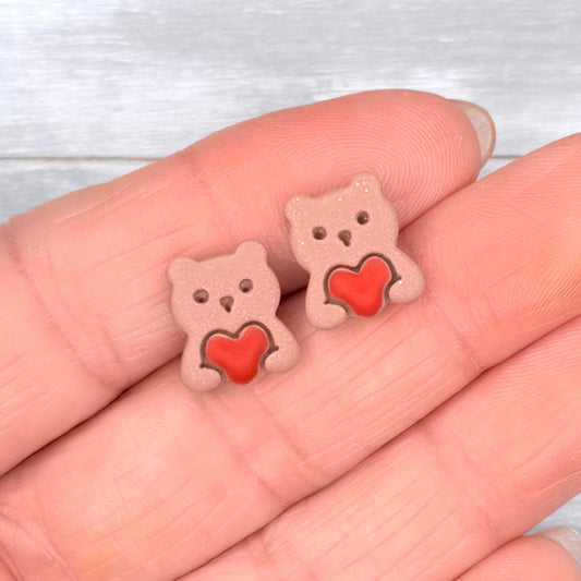 Valentine Bear Studs