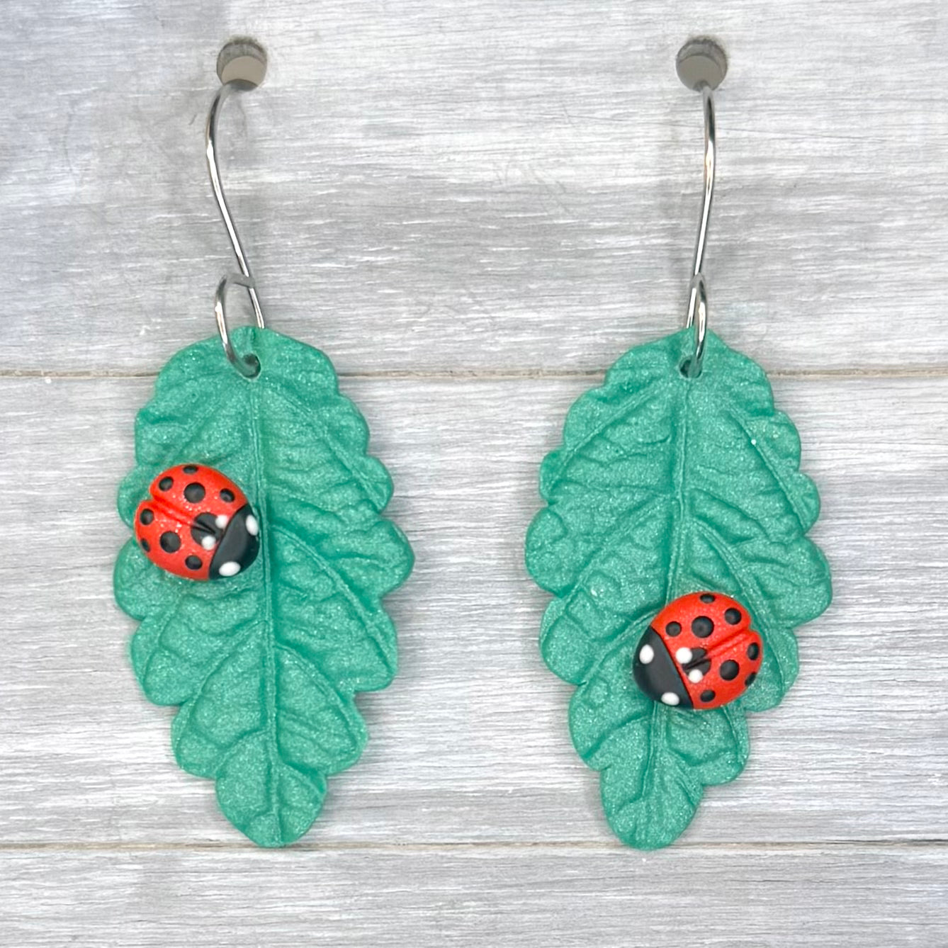 Ladybug Leaf Dangles