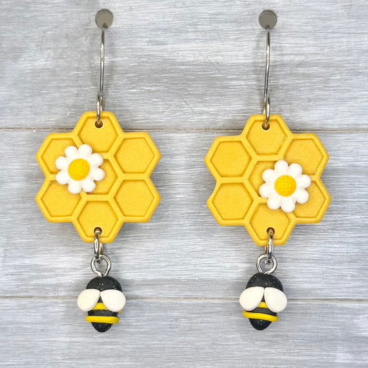 Honeycomb Bee Dangles