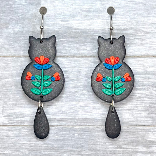 Folk Flower Cat Dangles