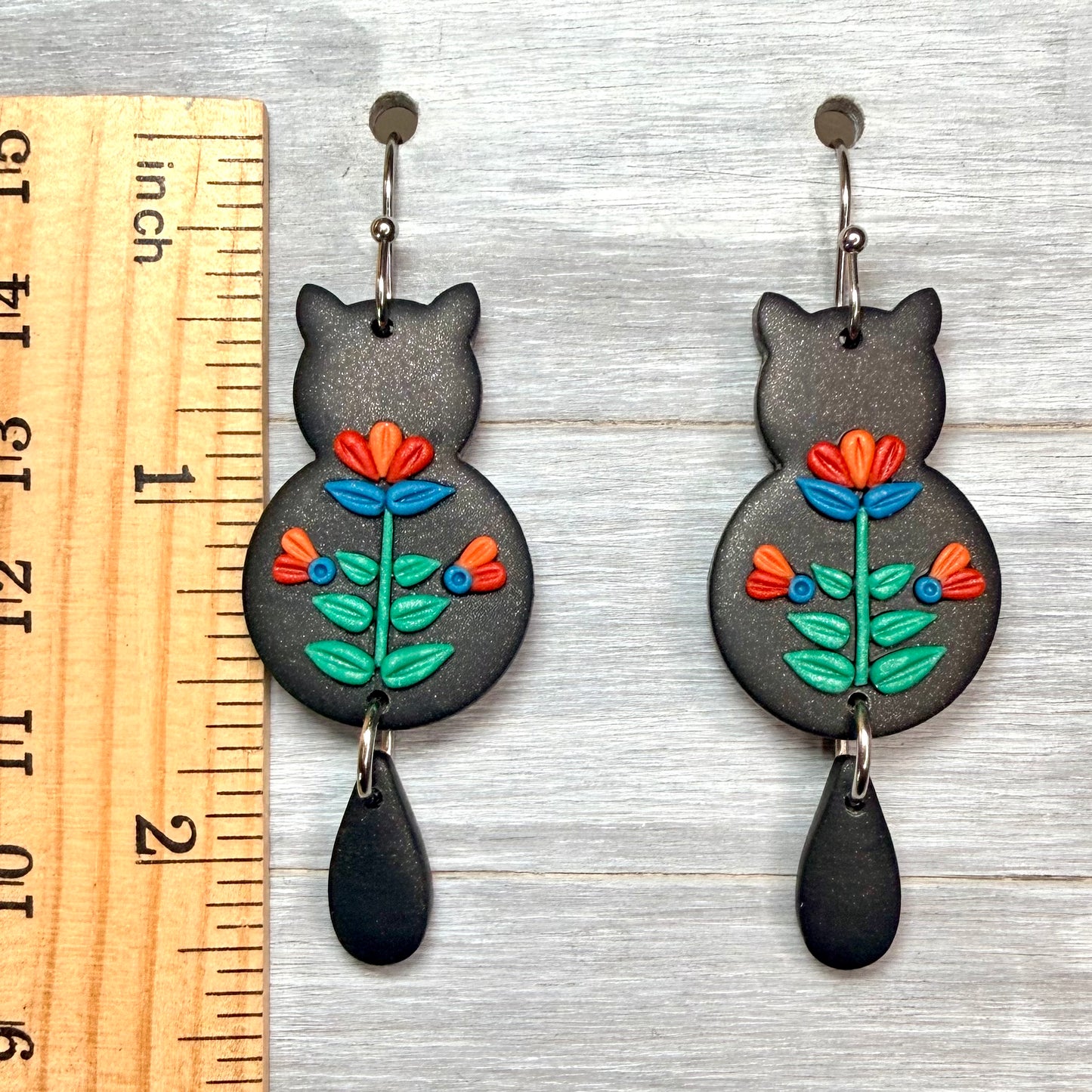Folk Flower Cat Dangles