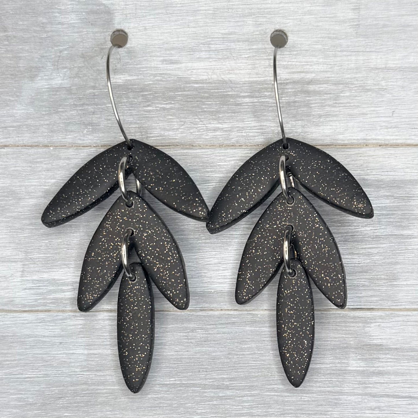 Midnight Triple Hoop Dangles