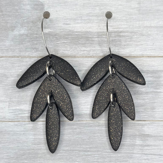 Midnight Triple Hoop Dangles