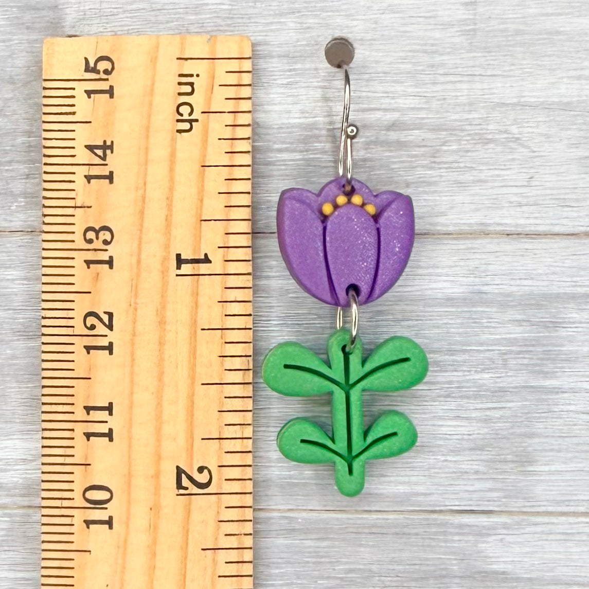 Purple Folk Flower Dangles