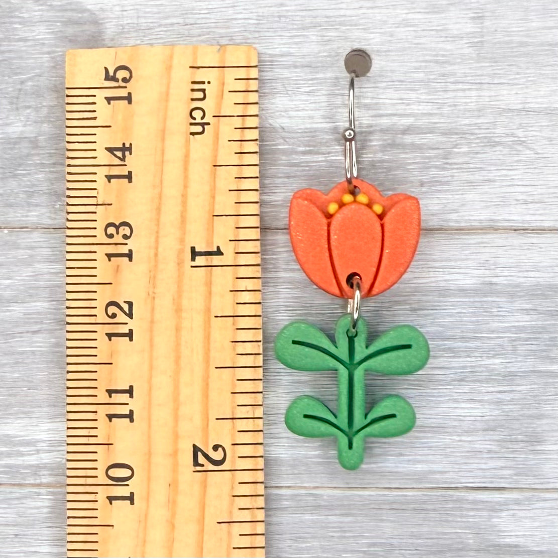 Orange Folk Flower Dangles