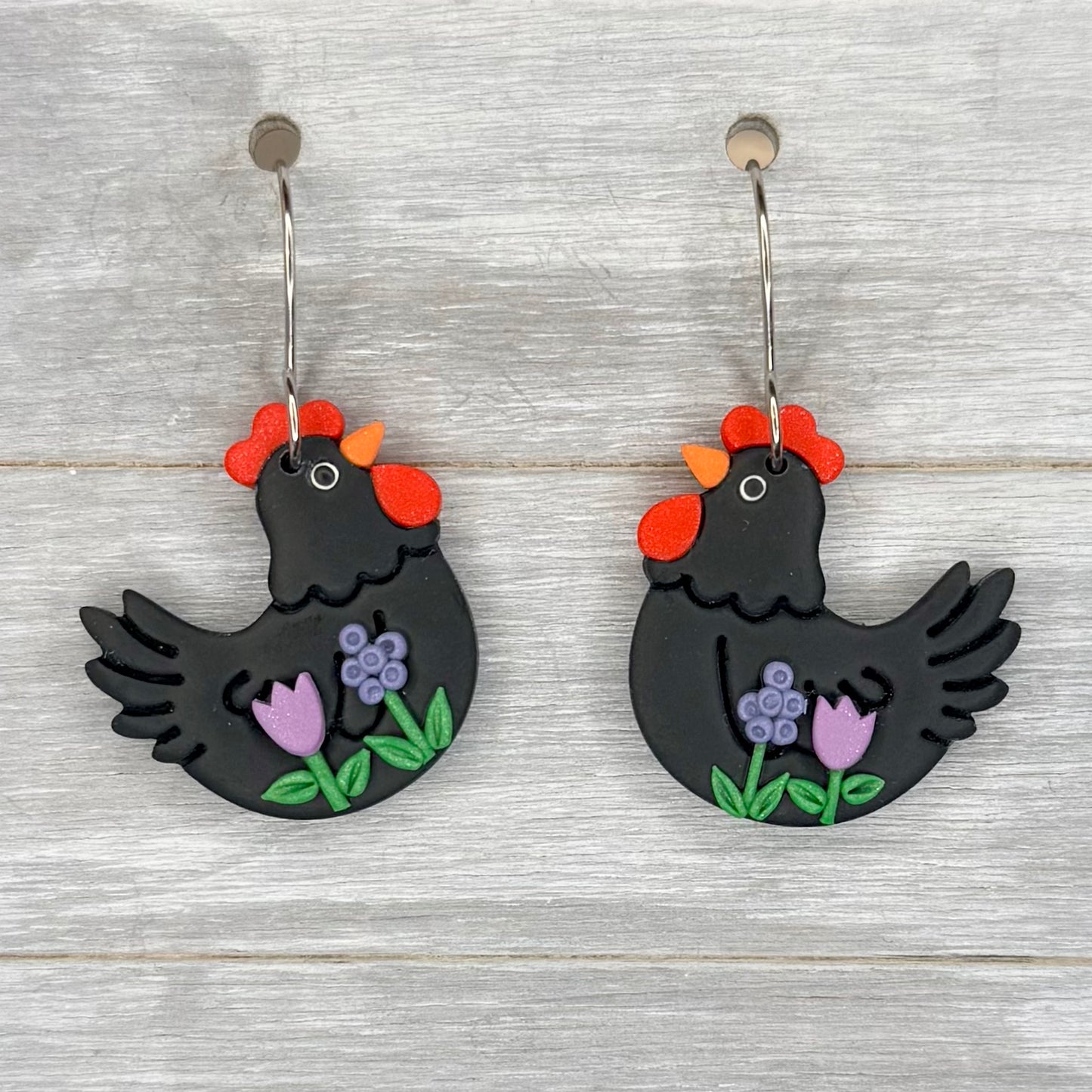Floral Chicken Dangles