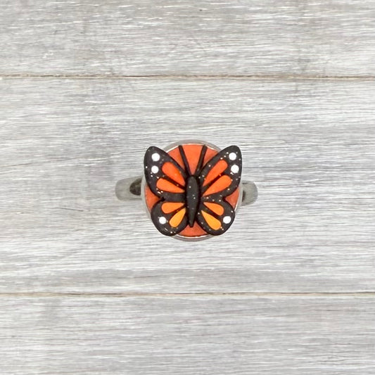 Monarch Butterfly Bezel Ring