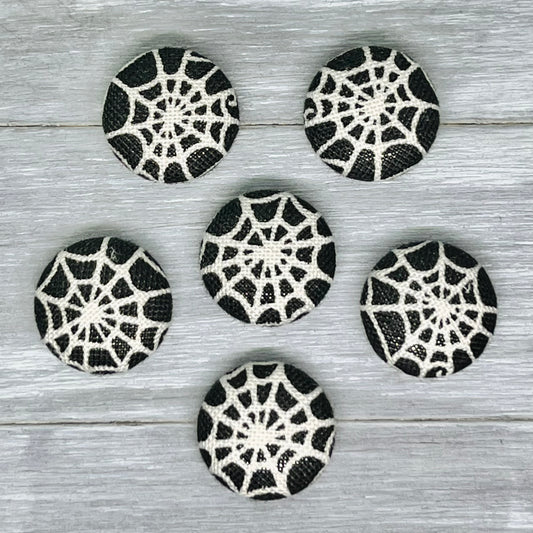 Spider Web Fabric Button Earrings