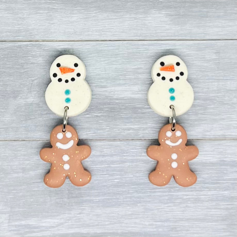 Holiday Duo Polymer Clay Stud Dangles