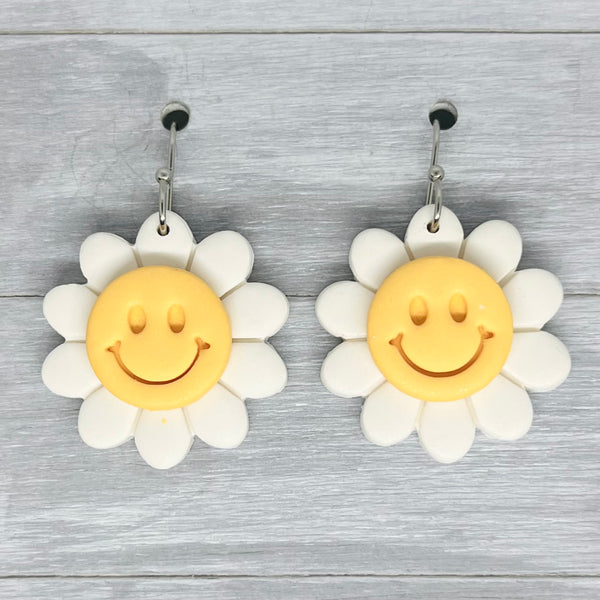 Happy Daisies Polymer Clay Dangles