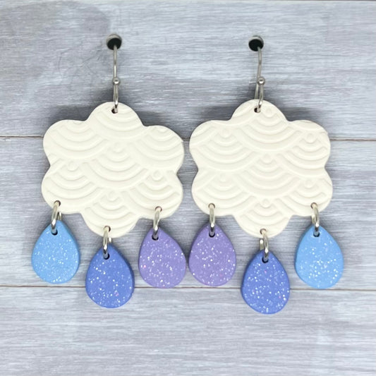 Rainy Day Polymer Clay Dangles