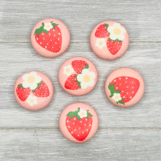 Berry Cute Fabric Button Earrings