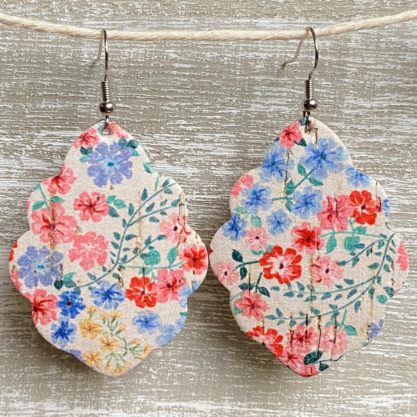 Spring Bouquet Cork Leather Earrings