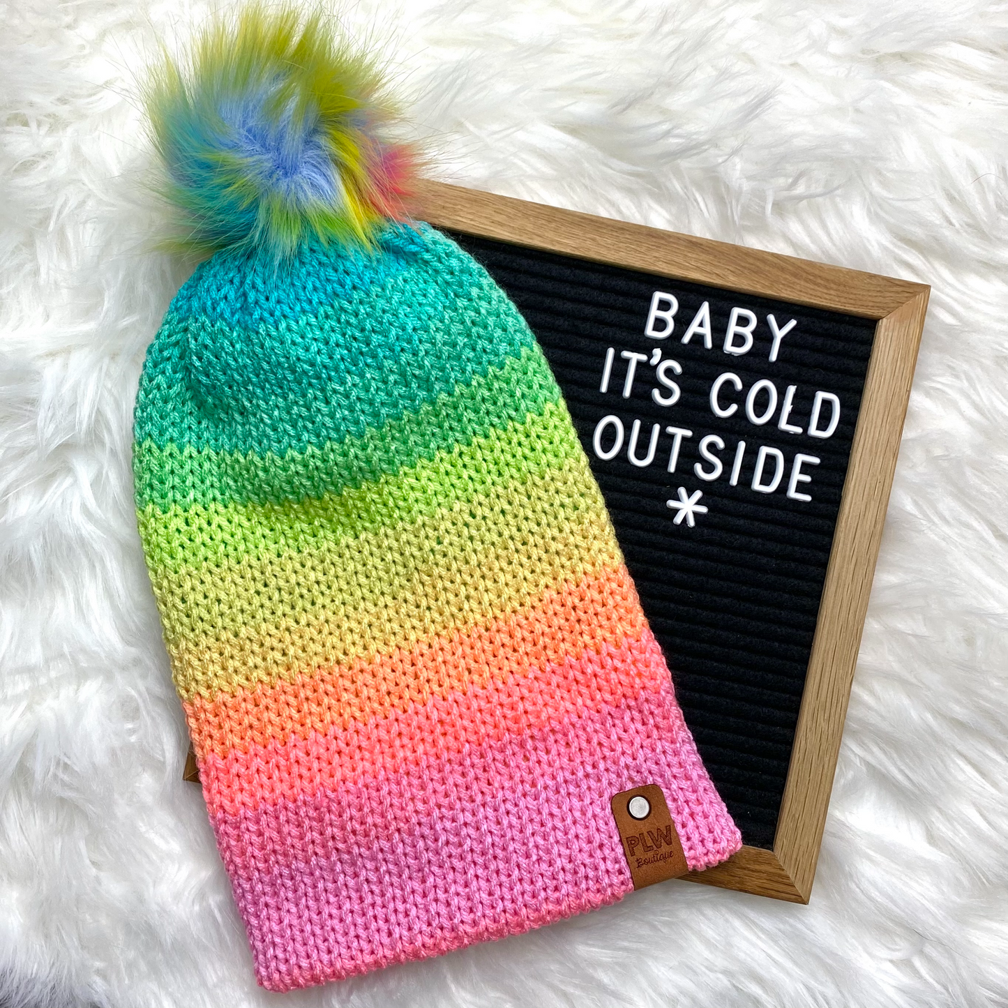 Retro Stripe Slouchy Beanie