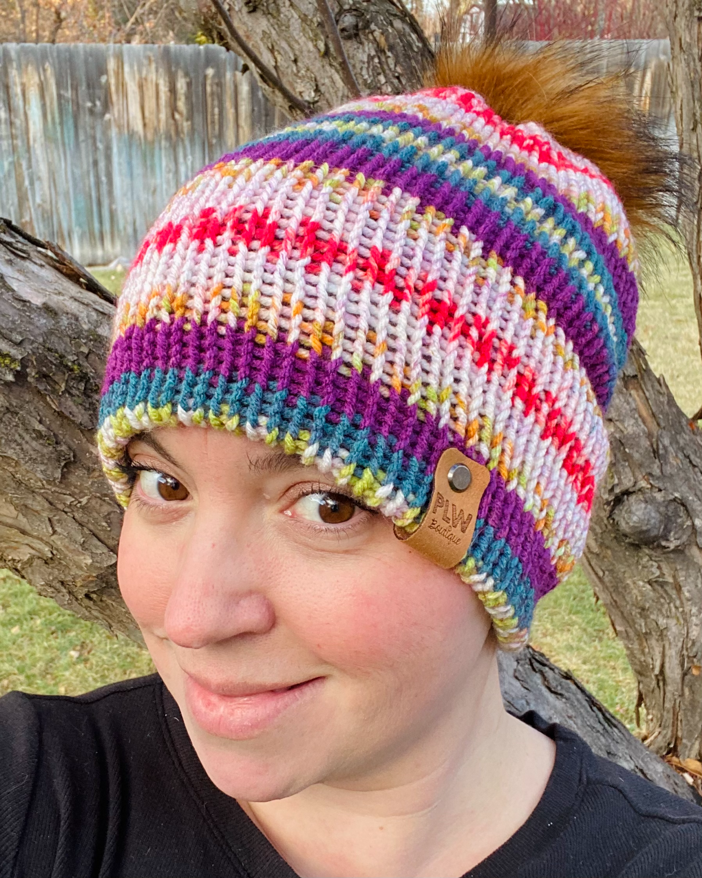 Winter Stripe Slouchy Beanie