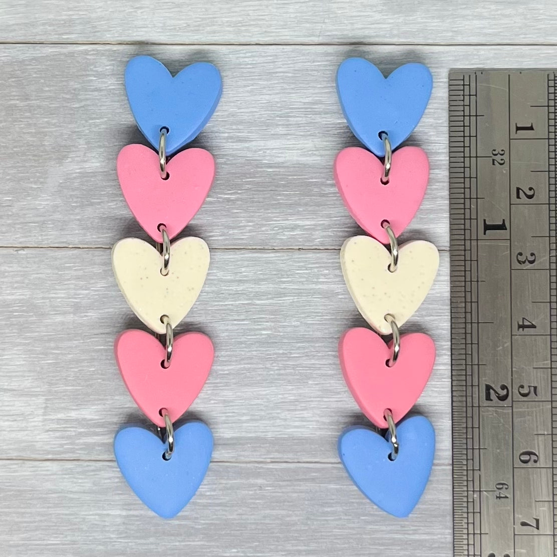 Transgender Pride Heart Stud Dangles