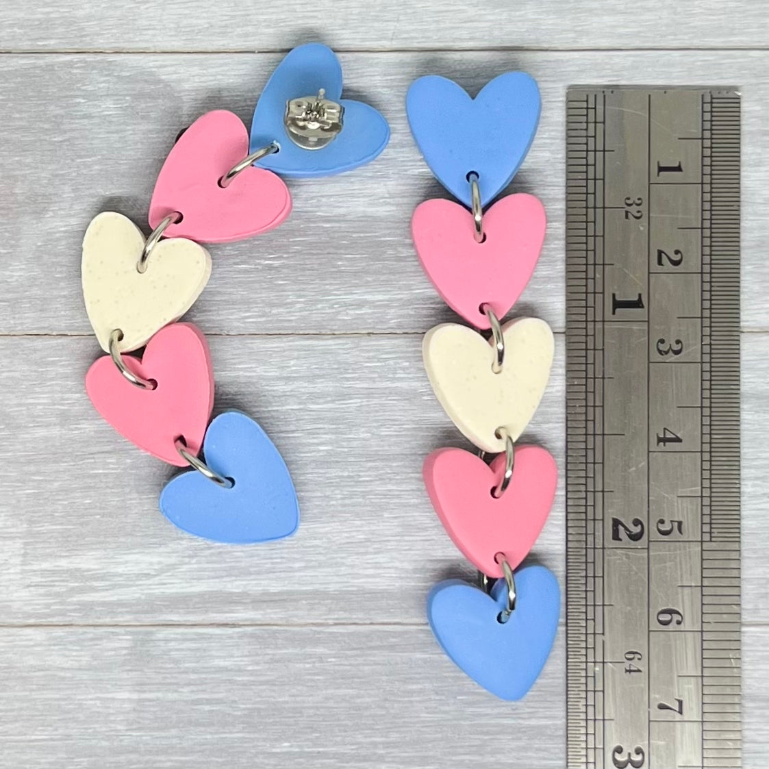 Transgender Pride Heart Stud Dangles