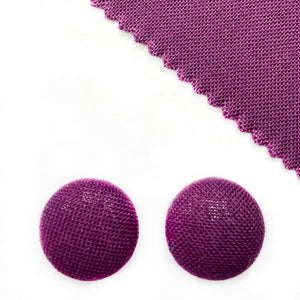Plum Solid Fabric Button Earrings
