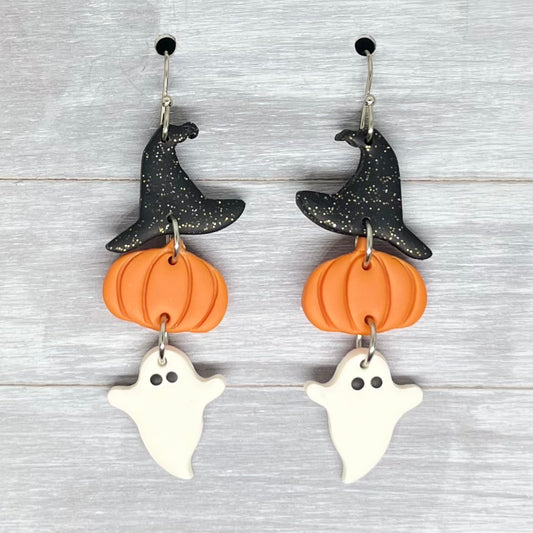 Classic Halloween Trio Polymer Clay Dangles