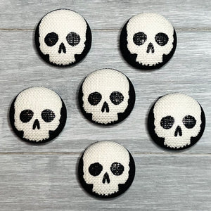Skull Fabric Button Earrings