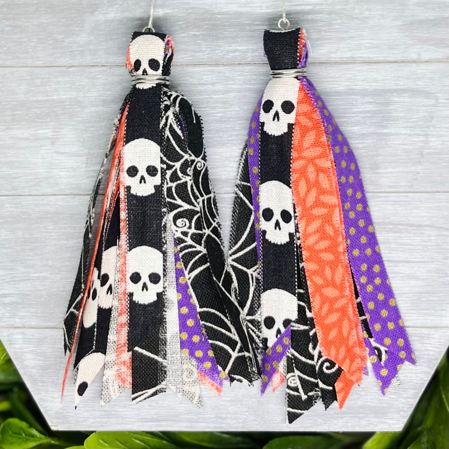 Halloween Fabric Tassel Earrings